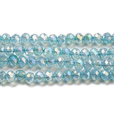 Transparent Baking Paint Glass Beads Strands DGLA-F002-02B-02-1