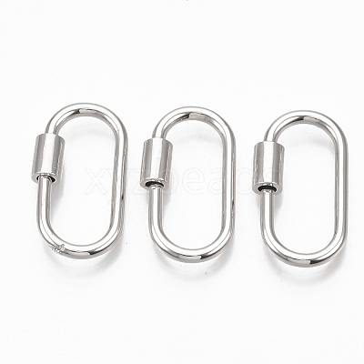 Brass Screw Carabiner Lock Charms LS-KK-T047-07P-1