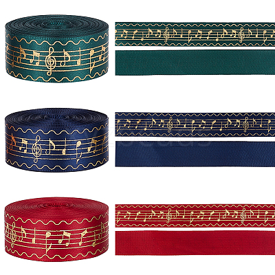 35.58~36 Yards 3 Colors Laser Style Polyester Satin Ribbons OCOR-PH0002-41-1