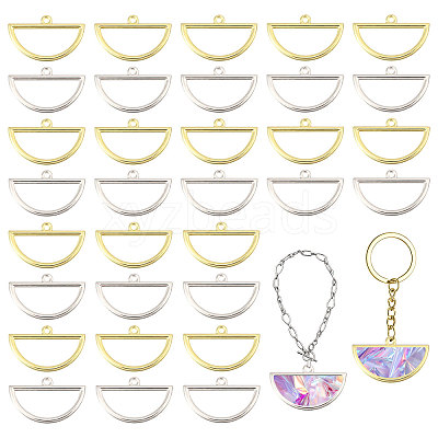 32Pcs 2 Colors Alloy Open Back Bezel Big Pendants FIND-CA0010-88-1