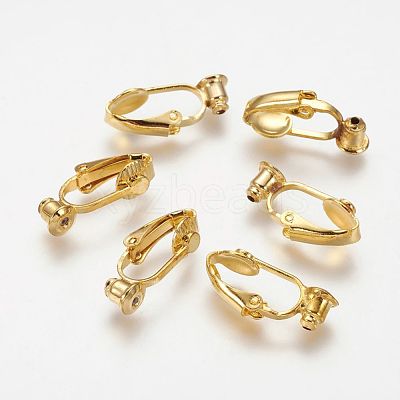 Brass Clip-on Earring Converters Findings KK-Q115-G-NF-1