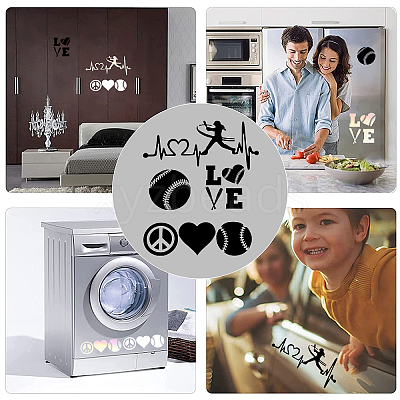 8 Sheets 4 Style Heart & Tennis Pattern Laser Style PET Waterproof Self-Adhesive Stickers STIC-GF0001-02A-1