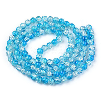 Baking Paint Crackle Glass Bead Strands CCG-S001-8mm-06-A-1