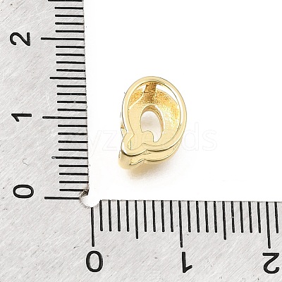 Brass Micro Pave Clear Cubic Zirconia Initial Spacer Bars KK-E802-34G-Q-1