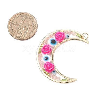 Brass Resin Pendants PALLOY-MZ01073-05-1