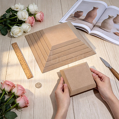 6Pcs MDF Pottery Clay Base Plate DIY-WH0061-060-1