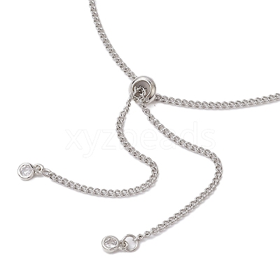 304 Stainless Steel Curb Chain Macrame Pouch Slider Necklace Making NJEW-JN05067-01-1