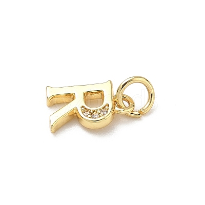 Brass Micro Pave Cubic Zirconia Charms KK-I382-03G-R-1