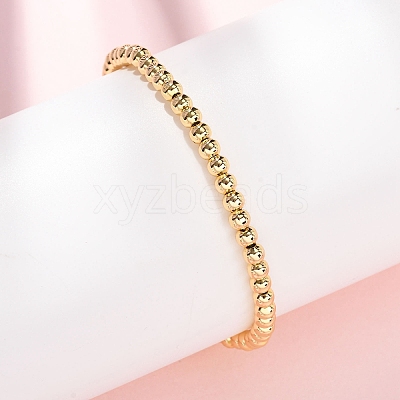 Round Brass Beaded Bracelets for Women BJEW-H640-04B-G-1