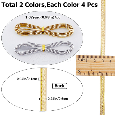 8Pcs 2 Colors Flat PU Leather Cord DIY-GF0009-57-1