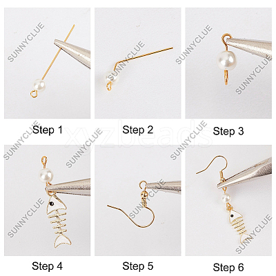 DIY Cat Asymmetrical Earring Making Kit DIY-SC0021-21-1