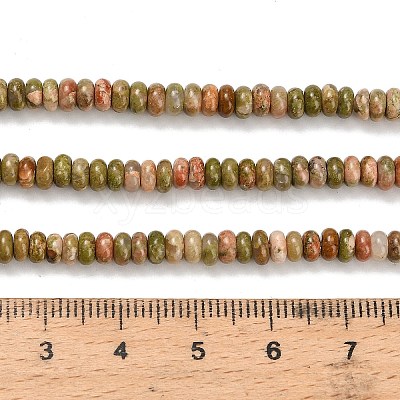 Natural Unakite Beads Strands G-L635-A15-4x2mm-1