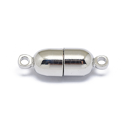 Rack Plating Brass Magnetic Clasps with Loops X-KK-F801-05-P-1