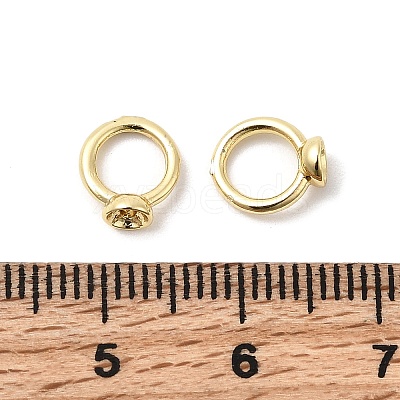 Brass Bead Cap Pendant Bails KK-Z137-02G-02-1