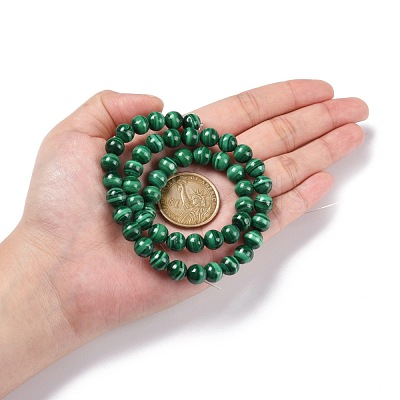 Natural Malachite Bead Strands G-O152-47-8mm-A-1