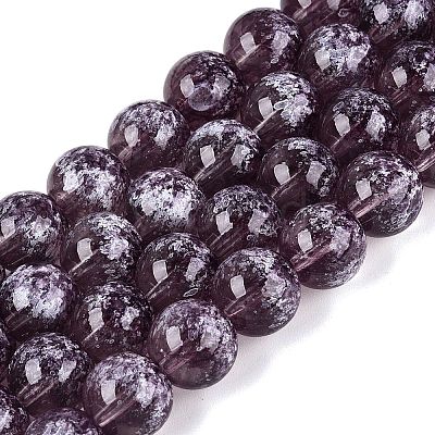 Transparent Half Spray Painted Glass Beads Strands GLAA-Q110-02A-10-1