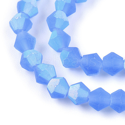 Imitate Austrian Crystal Bicone Frosted Glass Beads Strands GLAA-F029-TM3mm-A07-1