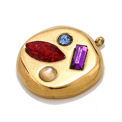 304 Stainless Steel Rhinestone Pendants RB-CBA9060-04G-1