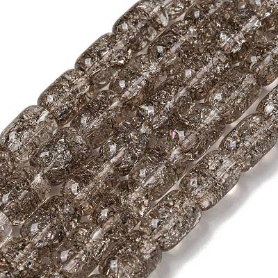 Transparent Crackle Glass Beads Strands GLAA-NH0001-04E-1