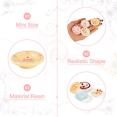 16Pcs 8 Colors Resin Dollhouse Dish AJEW-TA0003-40-1