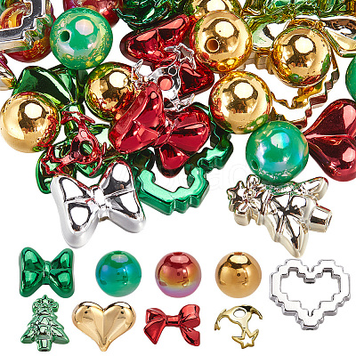 Christmas Theme Acrylic Beads Set OACR-SP0001-20B-1