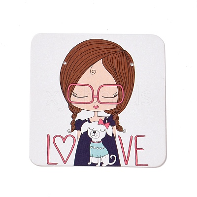 Square Paper Earring Display Cards CDIS-C004-02D-1