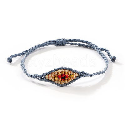 Adjustable Evil Eye Polyester Cord Braided Bracelets for Men Women BI7988-14-1