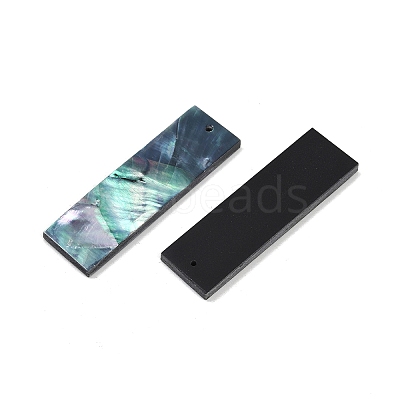 2Pcs Natural Black Lip Shell Pendants FIND-Z079-01H-1