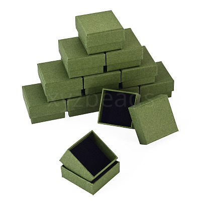 12Pcs Cardboard Paper Jewelry Storage Boxes with Sponge CON-TA0001-43A-1