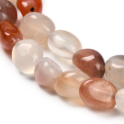 Natural South Red Agate Beads Strands G-P568-C15-01-1