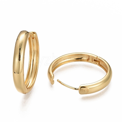 Brass Huggie Hoop Earrings LS-EJEW-F260-01A-G-1