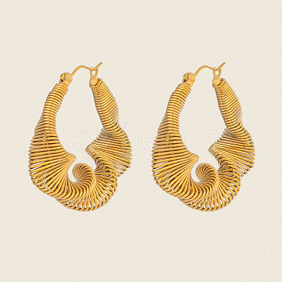Twist 304 Stainless Steel Hoop Earrings JE2678-1-1