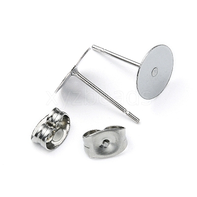 100Pcs 304 Stainless Steel Stud Earring Findings STAS-YW0001-43C-1