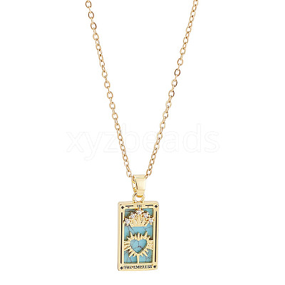 Brass with Cubic Zirconia Pendants Necklaces NJEW-LP0001-45F-G-1