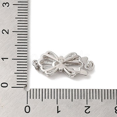 Rhodium Plated 925 Sterling Silver Box Clasps STER-G038-17P-1
