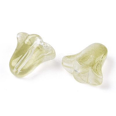 Spray Painted Transparent Glass Beads GLAA-D006-20E-1