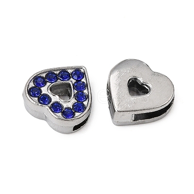 Alloy with Rhinestone Slide Charms RB-NH0002-06P-1