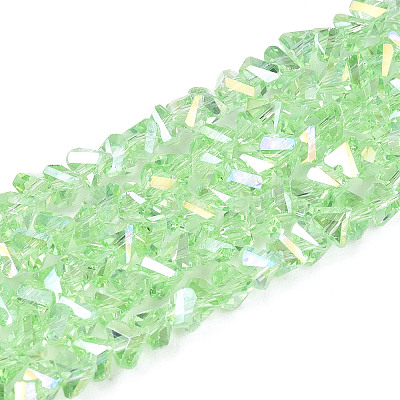 Electroplate Transparent Glass Beads Strands GLAA-N021-4mm-06-1