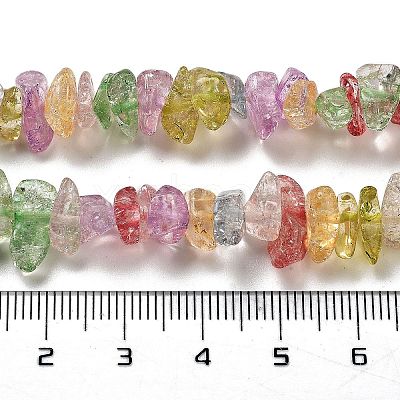 Transparent Crackle Glass Beads Strands GLAA-U004-01G-1