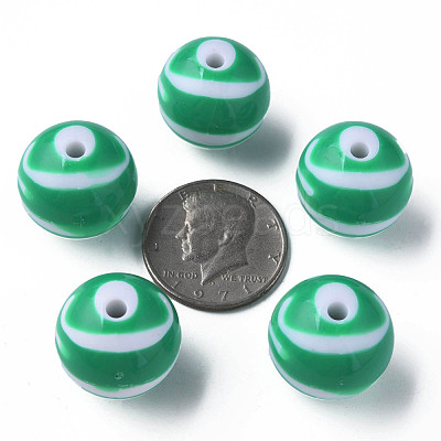 Opaque Striped Acrylic Beads MACR-S373-27C-07-1