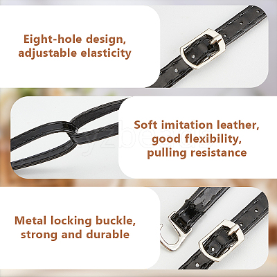 4 Sets Imitation Leather Women's Adjustable Detachable Anti-Loose Shoe Straps for High Heels AJEW-OC0013-18-1