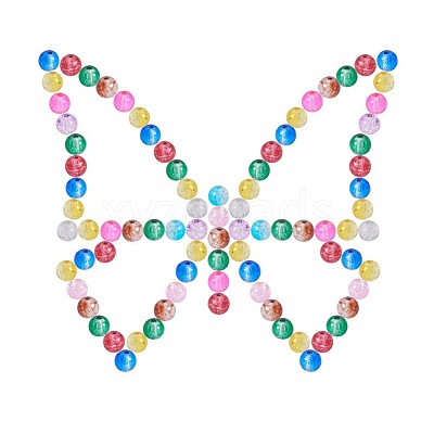 Baking Paint Crackle Glass Bead CCG-PH0002-6mm-02-1