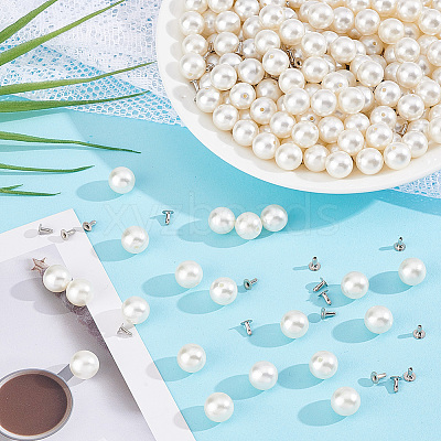 200 Sets ABS Plastic Imitation Pearl Rivet Studs KY-GO0001-06C-1