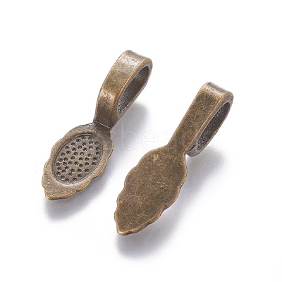 Tibetan Style Alloy Glue-on Flat Pad Bails K0P9R071-1