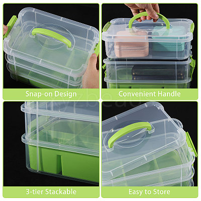 3 Layers Plastic Handled Organizers Boxes CON-WH0095-212B-1