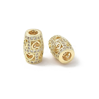 Brass Micro Pave Cubic Zirconia Beads KK-C104-12G-1