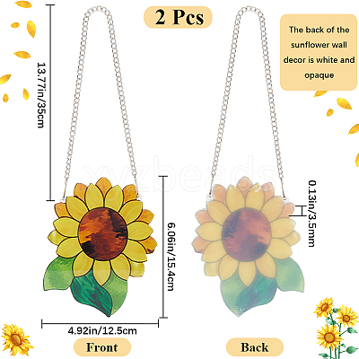 2 Sets Sunflower Suncatchers AJEW-CN0002-22-1