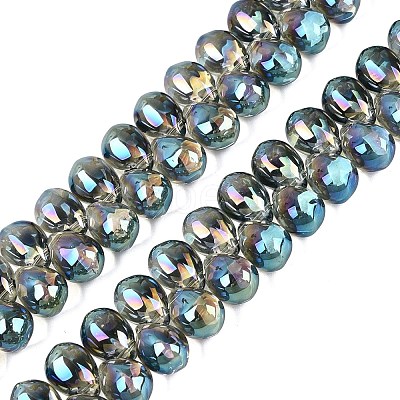 Electroplate Baking Paint Transparent Glass Beads Strands GL-N005-02A-C08-1