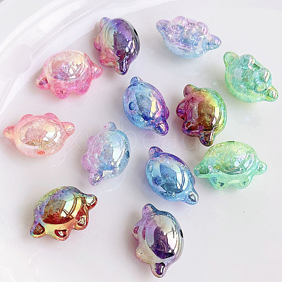 Transparent Crackle Acrylic Beads OACR-K008-08-1