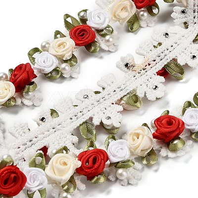 Polyester Flower Embroidery Lace Trim OCOR-XCP0002-60-1